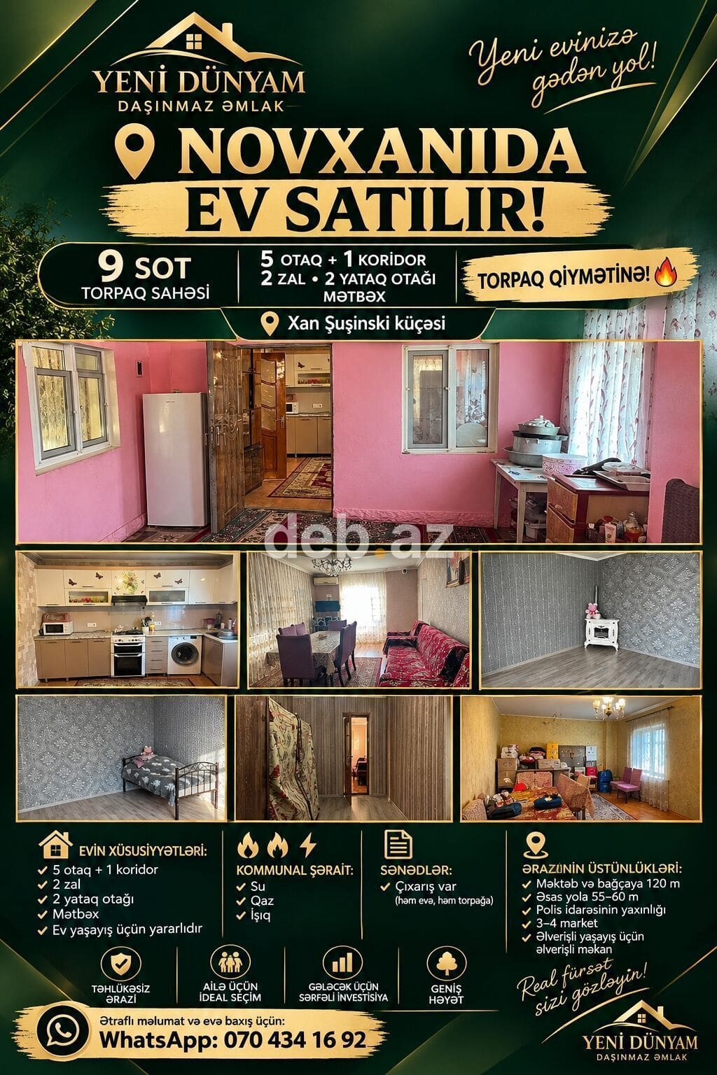 5 otaqlı, 130 kv. m, Kredit yoxdur, Orta təmir — şəkil 1