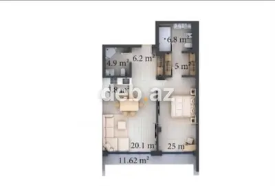Nardaran qəs., 2 otaqlı, Yeni tikili, 93 kv. m — kiçik şəkil 3