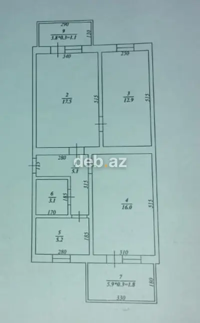 Bakı, 3 otaqlı, Köhnə tikili, 62 kv. m — kiçik şəkil 2