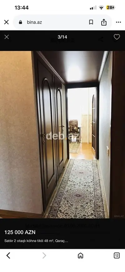 Bakı, Qaraçuxur qəs., 2 otaqlı, Köhnə tikili, 48 kv. m — kiçik şəkil 3