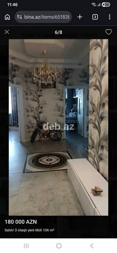 3 otaqlı, Yeni tikili, 106 kv. m — kiçik şəkil 7