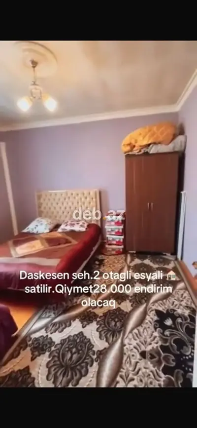 Daşkəsən şəhərində, tam əşyalı 2 otaqlı mənzil satılır — kiçik şəkil 3