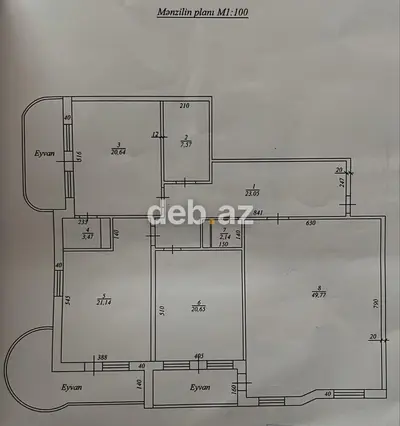 3 otaqlı, Yeni tikili, m. 8 Noyabr, 171 kv. m — kiçik şəkil 14