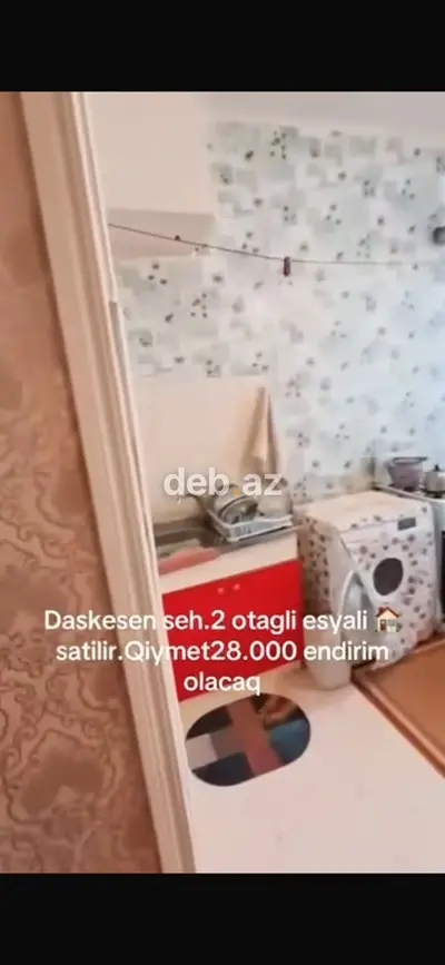 Daşkəsən şəhərində, tam əşyalı 2 otaqlı mənzil satılır — kiçik şəkil 7
