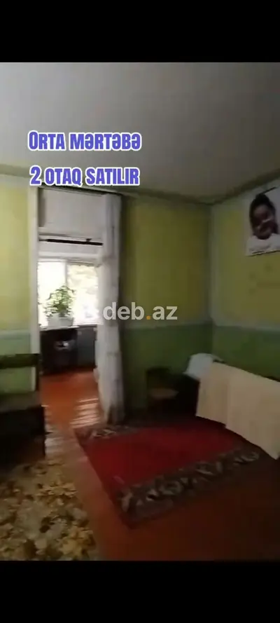 Orta mərtəbədə yerləşən 2 otaqlı mənzil satılır. Planlaşdırma: — kiçik şəkil 7
