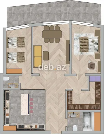 Yasamal, 3 otaqlı, Yeni tikili, m. Nizami, 120 kv. m — kiçik şəkil 3