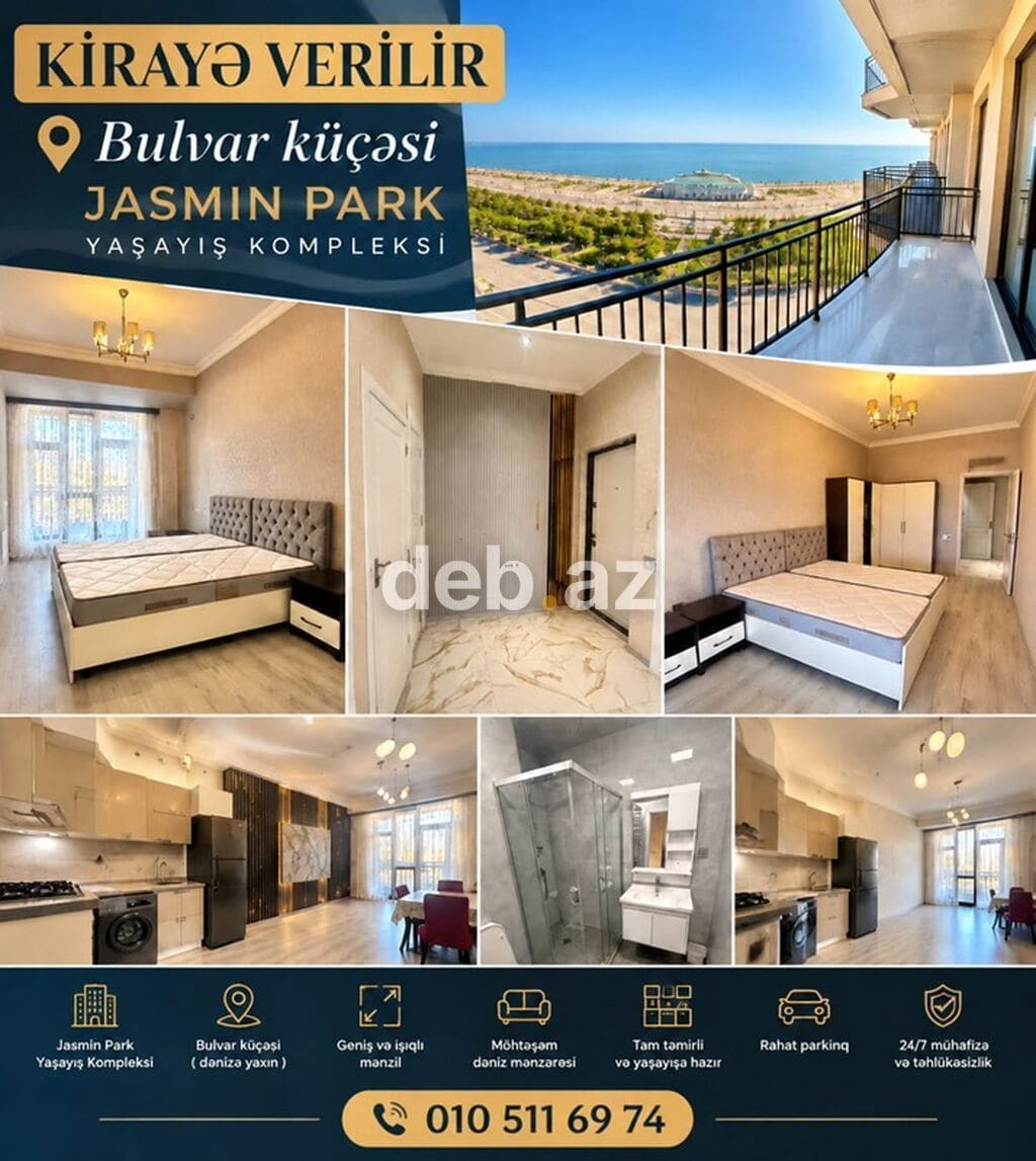 Kirayə verilir – Jasmin Park Yaşayış Kompleksi, Bulvar küçəsi (dənizə — Sumqayıt
