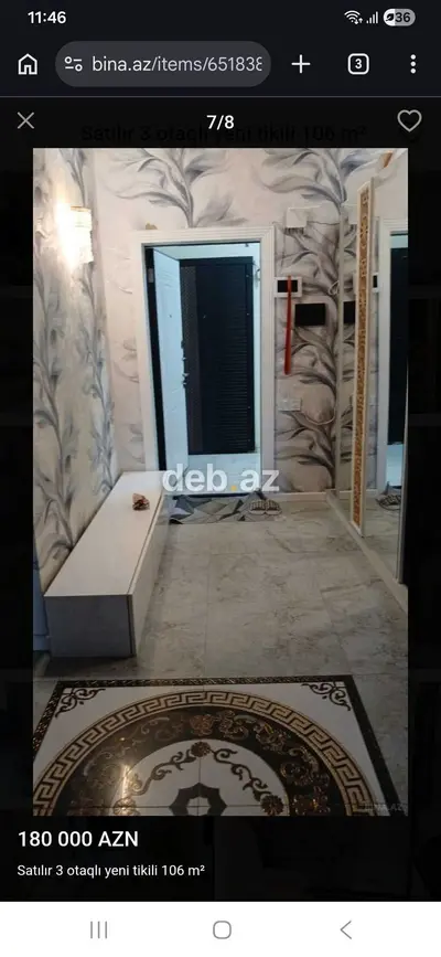 3 otaqlı, Yeni tikili, 106 kv. m — kiçik şəkil 8