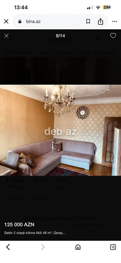 Bakı, Qaraçuxur qəs., 2 otaqlı, Köhnə tikili, 48 kv. m — kiçik şəkil 10
