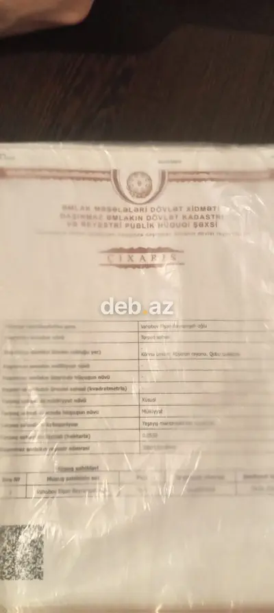 4 sot, Tikinti, Mülkiyyətçi, Kupça (Çıxarış) — kiçik şəkil 1