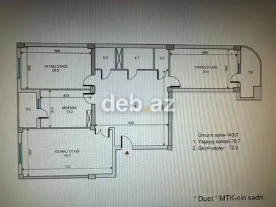 Yasamalda, Kamal Rəhimov Küçəsində "Duet MTK"-da Kupçalı, 143 m² — kiçik şəkil 2