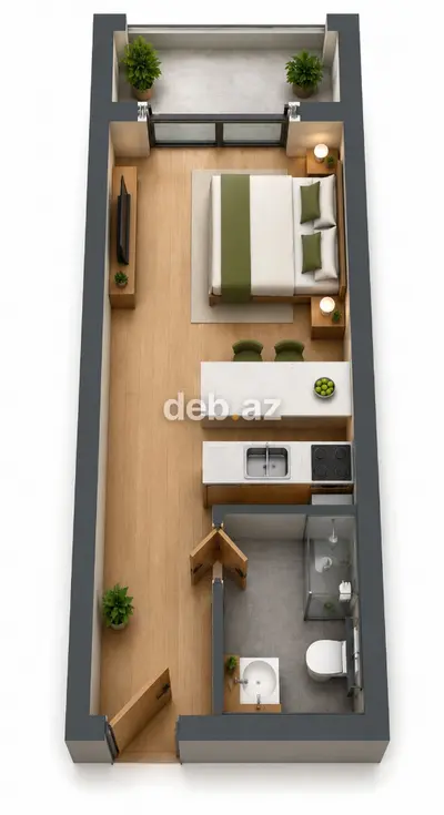 Nardaran qəs., Studiya, Yeni tikili, 39 kv. m — kiçik şəkil 3