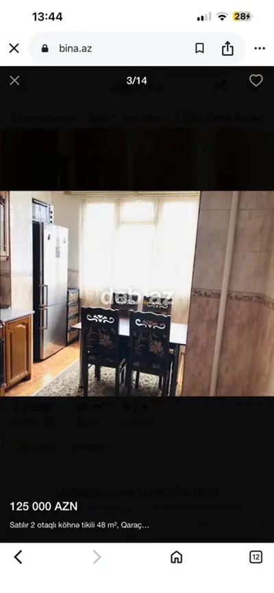Bakı, Qaraçuxur qəs., 2 otaqlı, Köhnə tikili, 48 kv. m — kiçik şəkil 4