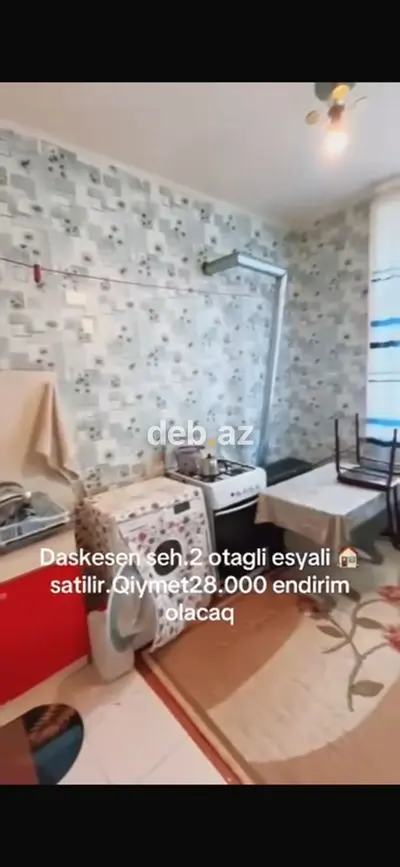 Daşkəsən şəhərində, tam əşyalı 2 otaqlı mənzil satılır — kiçik şəkil 6