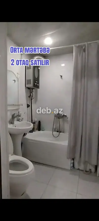 Orta mərtəbədə yerləşən 2 otaqlı mənzil satılır. Planlaşdırma: — kiçik şəkil 6