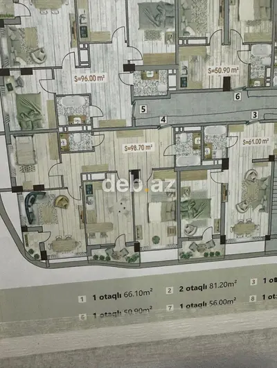 Sabunçu qəs., 3 otaqlı, Yeni tikili, 98 kv. m — kiçik şəkil 10