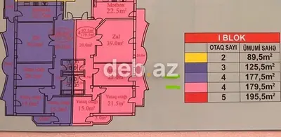 Dəniz, 4 otaqlı, Yeni tikili, m. Xətai, 177 kv. m — kiçik şəkil 6