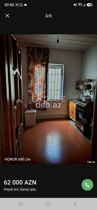 Həyət evi – Saray qəs. - Qiymət: 62 000 AZN (şəkildə göstərilib) — kiçik şəkil 1