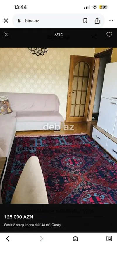 Bakı, Qaraçuxur qəs., 2 otaqlı, Köhnə tikili, 48 kv. m — kiçik şəkil 7