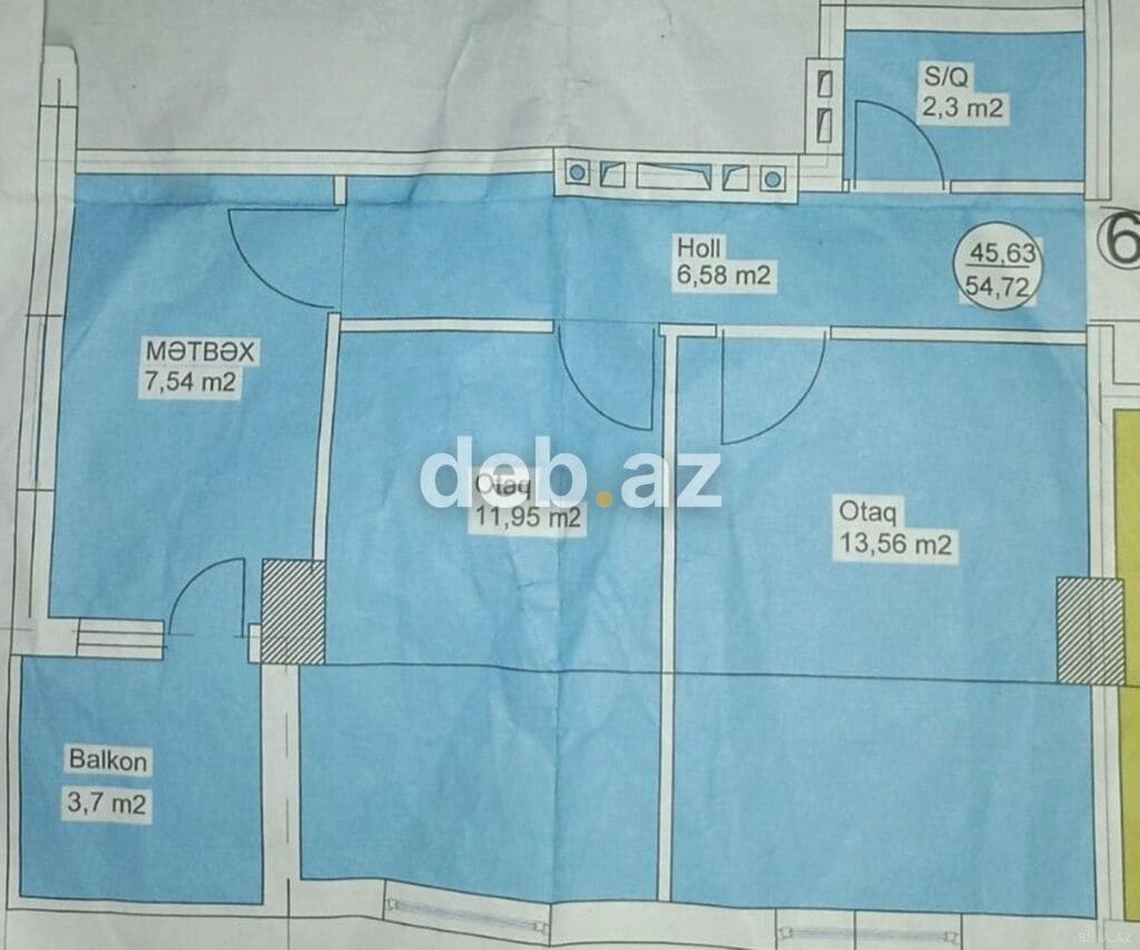 2 otaqlı, Yeni tikili, m. 28 may, 55 kv. m — şəkil 1