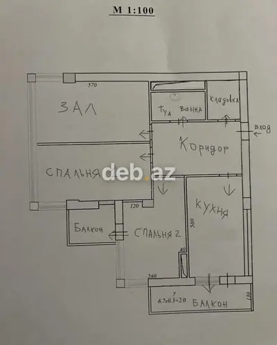 Yasamal, 3 otaqlı, Yeni tikili, m. Elmlər Akademiyası, 100 kv. m — kiçik şəkil 13