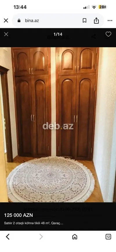 Bakı, Qaraçuxur qəs., 2 otaqlı, Köhnə tikili, 48 kv. m — kiçik şəkil 1