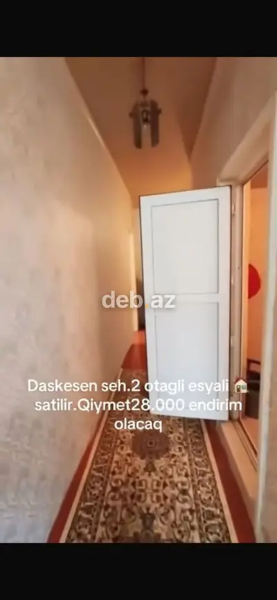 Daşkəsən şəhərində, tam əşyalı 2 otaqlı mənzil satılır — kiçik şəkil 1