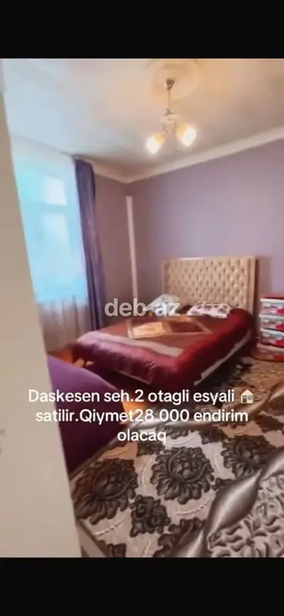 Daşkəsən şəhərində, tam əşyalı 2 otaqlı mənzil satılır — kiçik şəkil 4