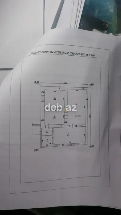 Həyətyanı sahəli 1 mərtəbəli yaşayış evi - Plan: Həyətdən girişli — kiçik şəkil 8