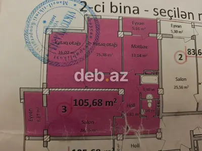 3 otaqlı, Yeni tikili, 106 kv. m — kiçik şəkil 14