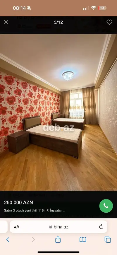 3 otaqlı, Yeni tikili, m. İnşaatçılar, 116 kv. m — kiçik şəkil 3